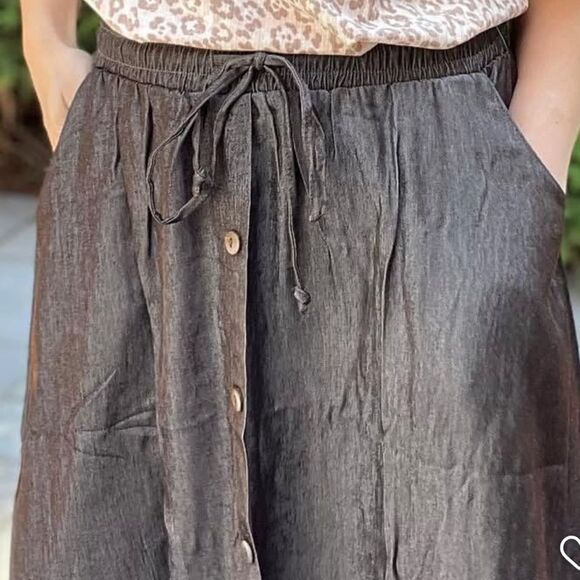 NWT 2XL MIDI SKIRT w/pockets, dark gray chambray Marsha LuLaRoe - Picture 5 of 7
